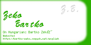 zeko bartko business card